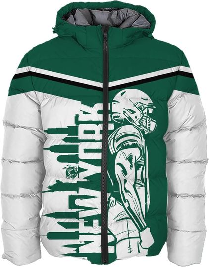 Discover Mens Football American Personalized Puffer Jacket Down Jacket Custom Name Number City Pride for Players Fans Gift S-5XL