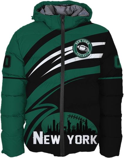 Discover Mens Football American Football Personalized Puffer Jacket Plus Size Apparel Down Jacket Custom Name Number Logo S-5XL