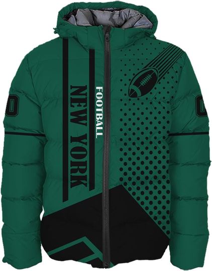 Discover Mens Football Colors Custom Name Number Logo Lightweight Water-Resistant Down Jacket Puffer Coat S-5XL