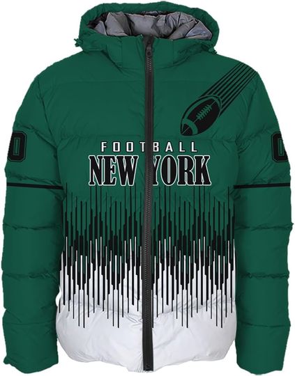 Discover Mens Football Comfort Colors Custom Name Number Lightweight Water-Resistant Down Jacket Puffer Coat S-5XL