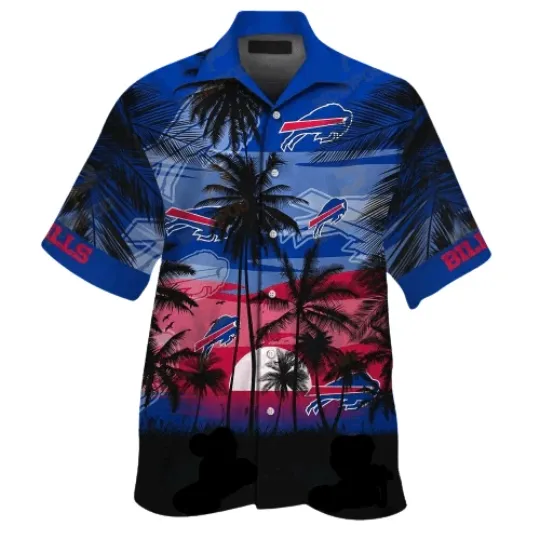 Buffalo Bills Hawaiian Shirt Buffalo Bills Palm Tree Sunset Blue Hawaii Shirt