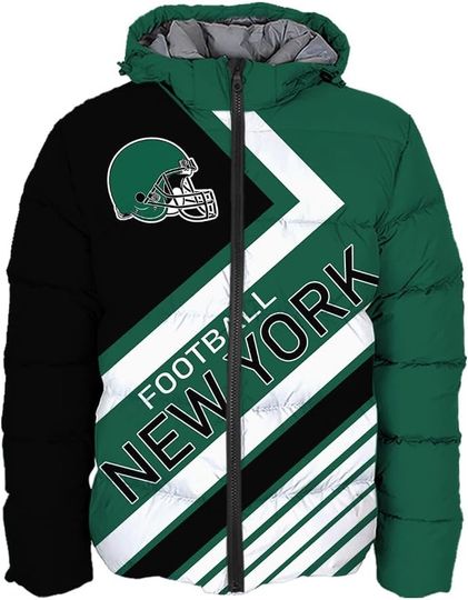 Discover Men Football Jacket Personalized Puffer Coat Down Jacket Any Name Number Plus Size Apparel Padded Jacket