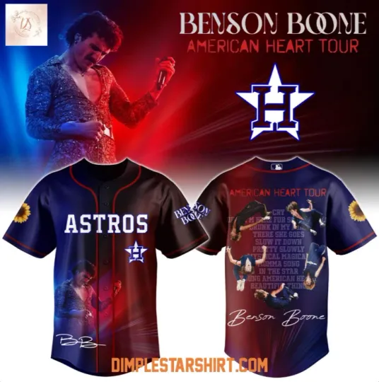 Discover Astros x Benson Boone American Heart Tour 2025 Baseball Jersey Reprint