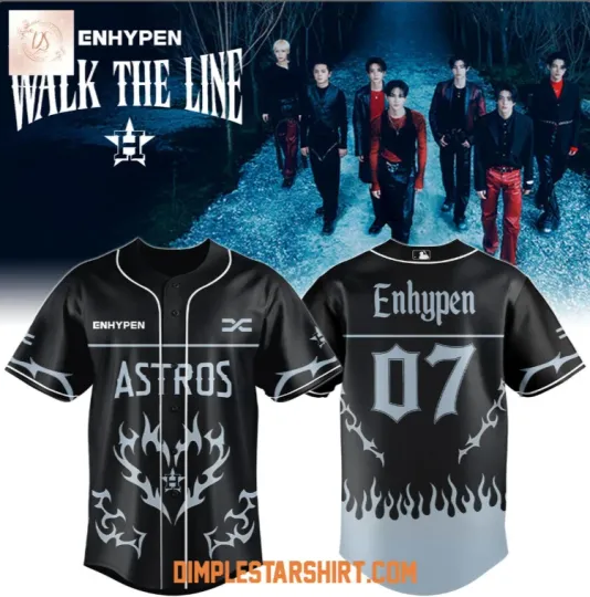 Houston x Enhypen Walk The Line Tour 2025 Baseball Jersey Reprint