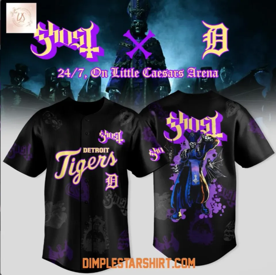 Discover Detroit x Ghost Band World Tour 2025 Baseball Jersey Reprint