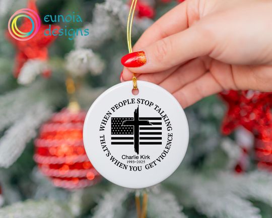 In Memory of Charlie Kirk Ornament, Freedom Ornament, Christmas Tree Ornament