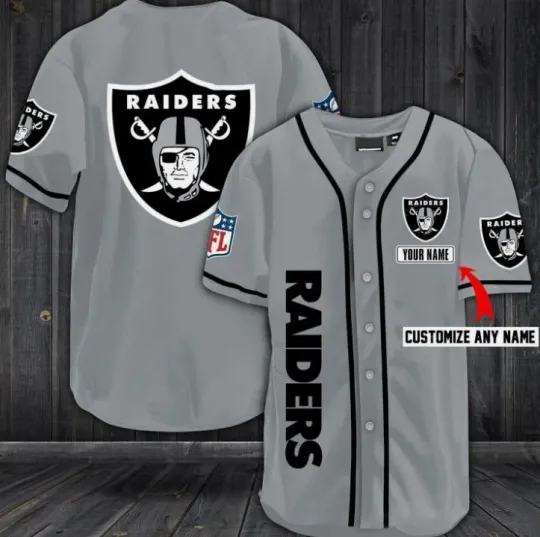 Personalized Raiders 3D Baseball Jersey All Size Reprint