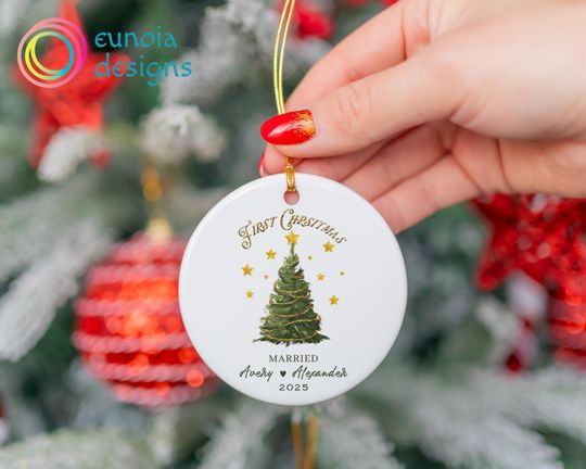 Discover First Christmas Married Ornament Personalized Married Xmas Ornamen