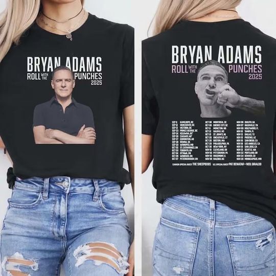 Discover Bryan Adams Roll With The Punches 2025 Tour T-Shirt, Vintage Rock Tee