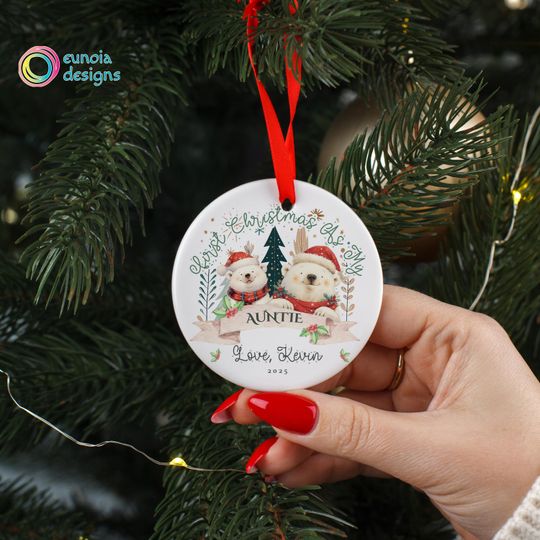 Discover Personalized First Christmas as Aunt Ornament, Babys First Christmas Keepsake Ornament