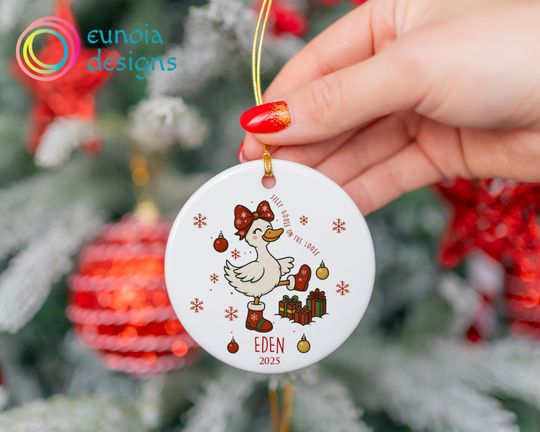 Customized Silly Goose Christmas Ornament, Christmas Tree Decor Goose Ornament
