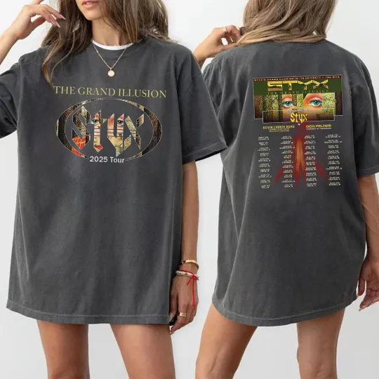 Discover Styxs 2025 Band the Grand Illusion Tour 2025 Concert Fan Gifts T-Shirt