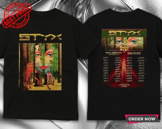 Discover NEW Styxs Band Tour 2025 T-Shirt Double Sided