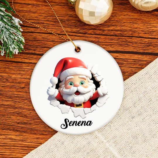 Discover Personalized Christmas Decorative Ornaments,Cute Pop-Out Animal & Santa Elf Designs with Hole-Breaking Style,Festive Holiday Decoration