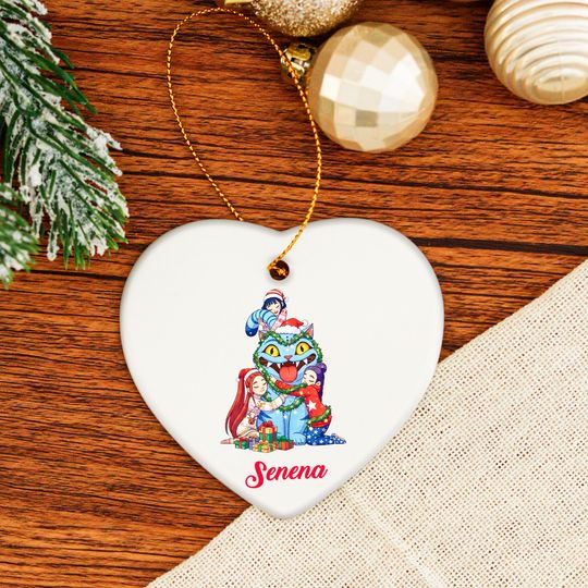 Personalized Huntrix Girls Ornament, Custom Kpop Demon Hunters Christmas Themed Ornament