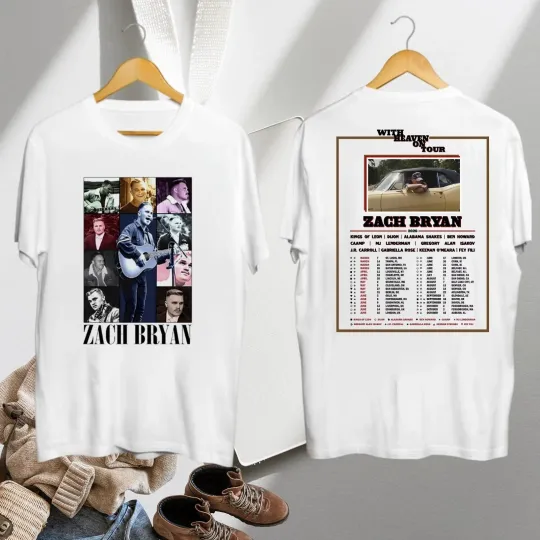 Discover 2026 Zach Bryan With Heaven on Tour Shirt, Zach Bryan Graphic T-Shirt