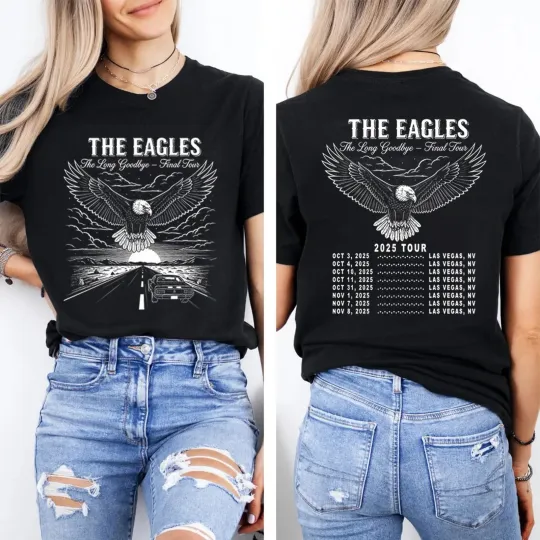 Discover The Eagles Long Goodbye Final Tour Shirt, Vintage Rock Concert TShirt, S-5XL