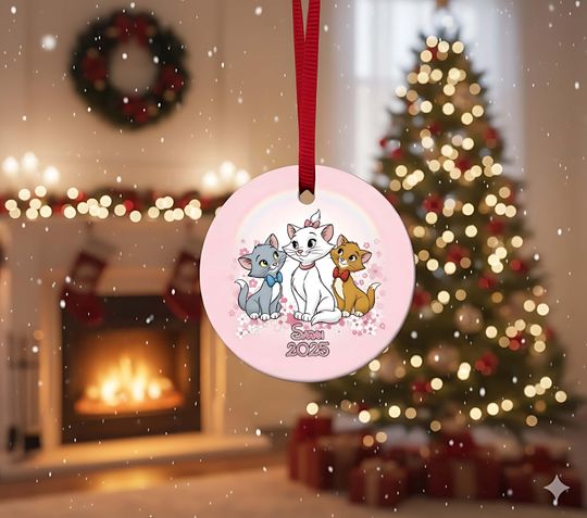 Discover Personalized Aristocats Christmas Ornament, Disney Ornament, Berlioz Toulouse Marie Christmas Lights, Disneyworld Ornament, Cat Lover Gifts