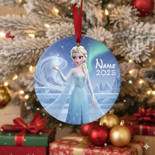 Discover Personalized Elsa Ceramic Ornament, Frozen Elsa Ornament, Frozen Princess Christmas Decor, Elsa Anna Gift, Disney Christmas Decor 2026