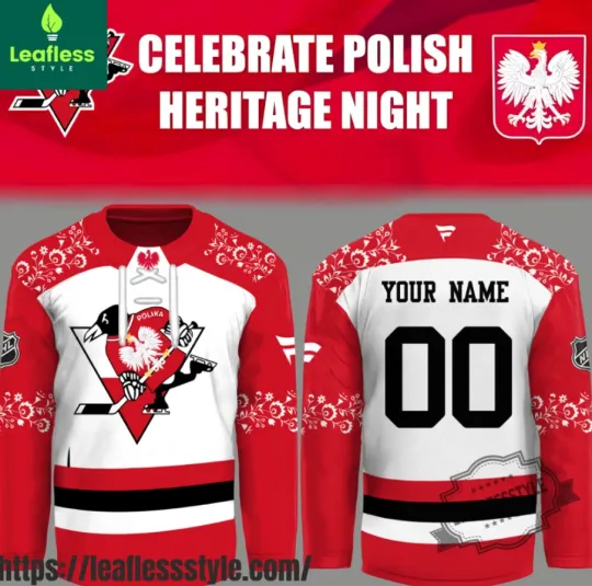 Discover Custom Pittsburgh Penguin Polish Heritage Night Hockey Jersey 2025
