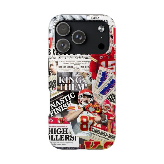 Discover Chiefs iPhone Case: Kansas City Newspaper Collage - football Fan Gift
