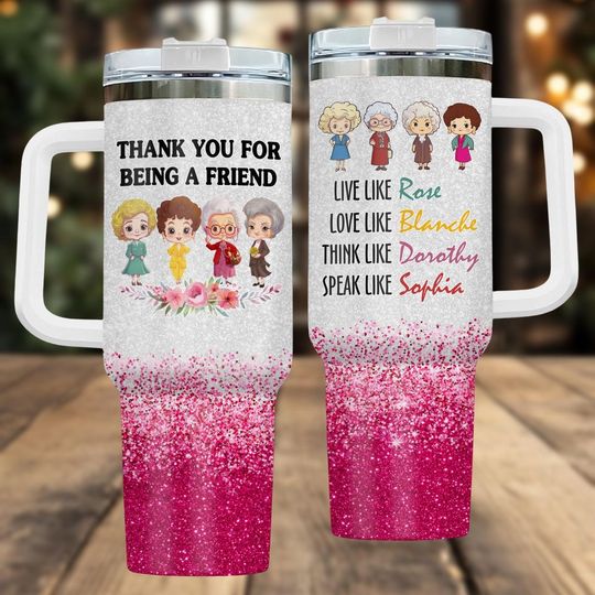 Discover Stay Golden 40oz Tumbler, Thank You For Being A Friend Tumbler, Stay Golden Tumbler, Tumbler With Handle, Gift for Best Friends