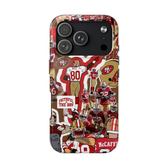 Discover 49ers iPhone Case: Red & Gold Football Team Collage