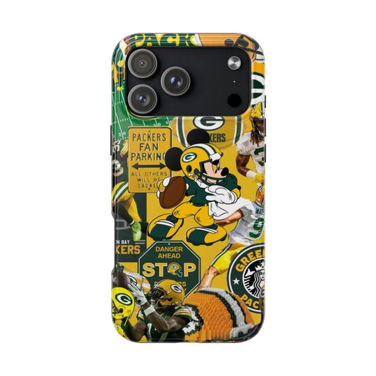 Green Bay Packers iPhone Case | Cartoon Collage, Fan Gift