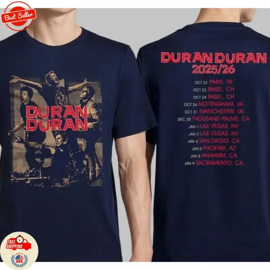 Discover New Duran Duran Europe 2025 2026 Collage Bandshot Tour -2 Side Shirt