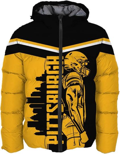 Discover Mens Football American Personalized Puffer Jacket Down Jacket Custom Name Number City Pride for Players Fans Gift S-5XL
