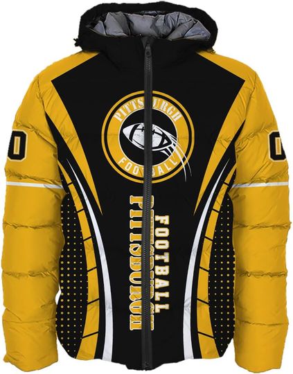 Discover Men Football Power Custom Name Number Logo Lightweight Water-Resistant Down Jacket Puffer Coat S-5XL
