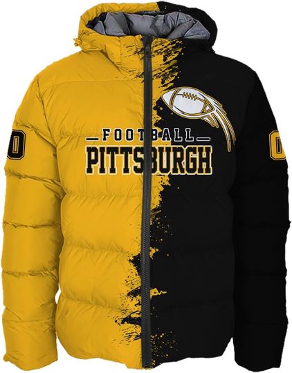 Discover Mens Football Custom Name Number Logo Lightweight Water-Resistant Windproof Down Jacket Puffer Coat S-5XL