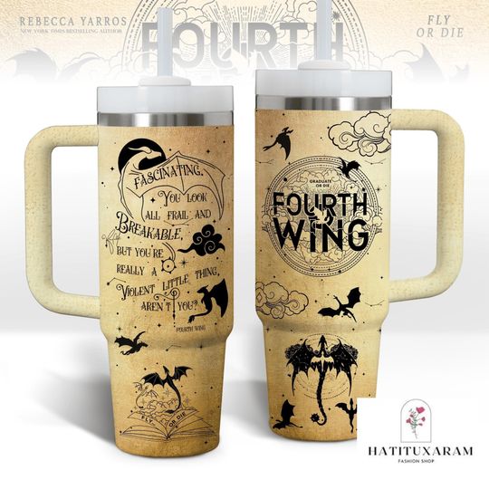 Fourth Wing 40ozTumbler, Basgiath War College  Tumbler Cup, Bookish Dragon Rider Tumbler, Violet Sorrengail Cup, Stainless Tumbler