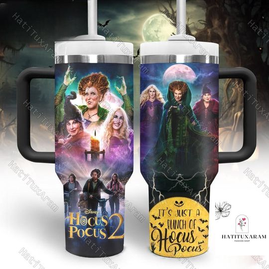 Discover Halloween Hocus Pocus 40oz Tumbler, Hocus Pocus 3D All Over Print Tumbler, Sanderson Drinkware Tumbler, Halloween Witches Tumbler