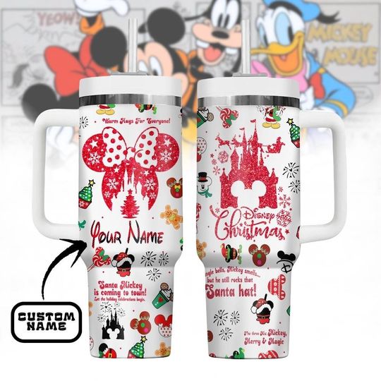 Discover Mickey 40oz Tumbler, Custom Name Disney Tumbler With Handle, Mickey Mouse 40oz Tumbler, Disney Stainless Steel Mug, Disney Fan Gift