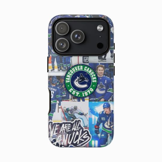 Discover Vancouver Canucks iPhone Case - Blue & Green Hockey Collage for True Fans