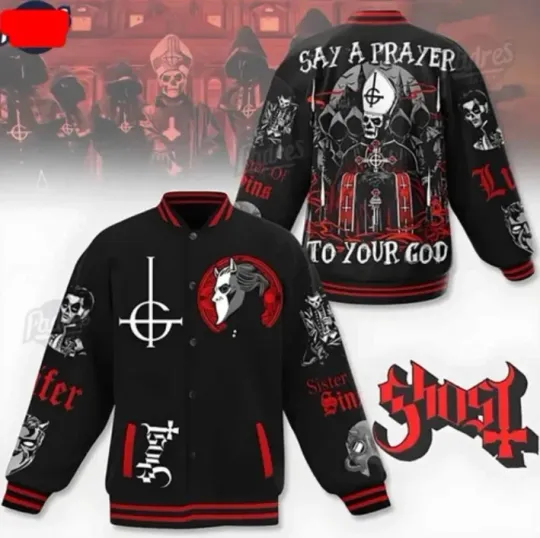 HOT Best Music Ghost Band Black Baseball Jacket Gift For Christmas