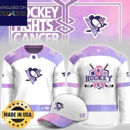 Discover Pittsburgh Penguins NHL Champs Fight Cancer Hockey Jersey