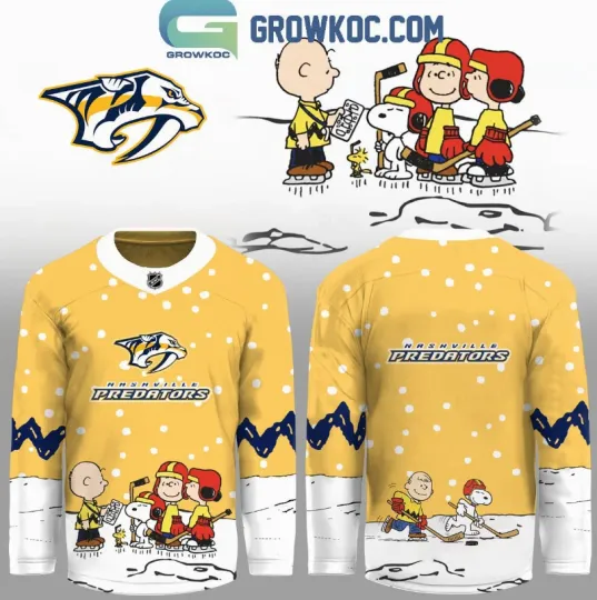 Discover Nashville Predator X Snoopy Peanuts Christmas Hockey Jersey