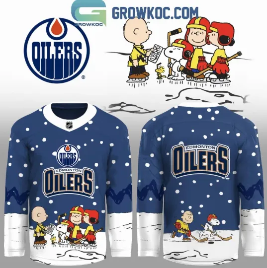 Discover Edmonton Oiler X Snoopy Peanuts Christmas Hockey Jersey