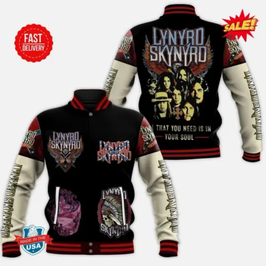 Lynyrd Skynyrd Rock Band American Baseball Jacket Gift For Christmas