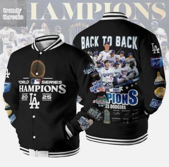 Dodgers Back To Back Champions Baseball Jacket Gift For Christmas
