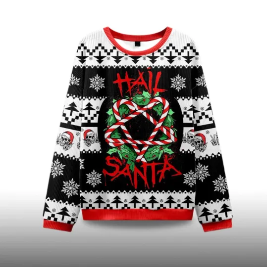 2025 Hail Santa Ugly Christmas Sweater Christmas Gift