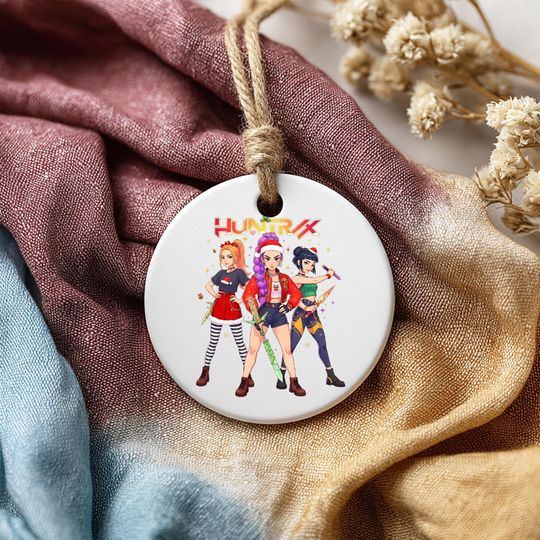 Discover Personalized Demon Hunter Christmas Ornament, Custom KPOP Demon Hunter Ornament, Printed One Side