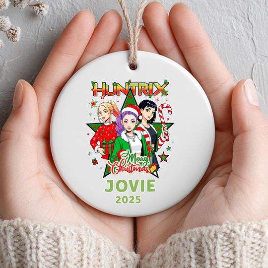 Personalized Huntrix KPOP Ceramic Ornament, Custom KPOP Demon Hunter Ornament, Saja Boys Ornament, Printed One Side