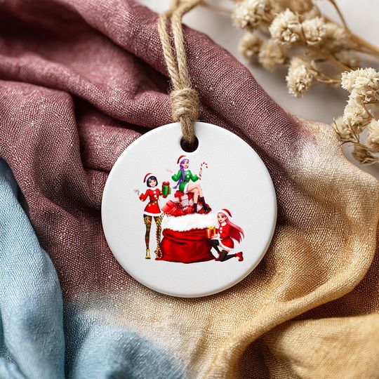Discover Anime Demon Hunter Christmas Ornament, Personalized Demon Hunter Huntrix Charm, Anime Holiday Tree Decoration, One-Side Printed