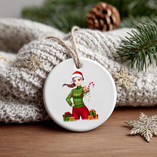 Demon Hunter Ornament,  Anime Christmas Decoration, Huntrix Charm, Unique Holiday Gift, Printed One Side