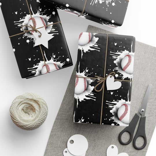 Discover Personalized Baseball Wrapping Paper, Birthday Gift Wrap