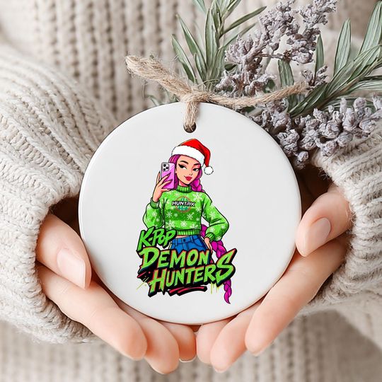 Discover Demon Hunter Colorful Ceramic Ornament, Acrylic Demon Hunters Ornament, Anime Ornament, Huntrix Charm, Christmas Gifts, Printed One Side