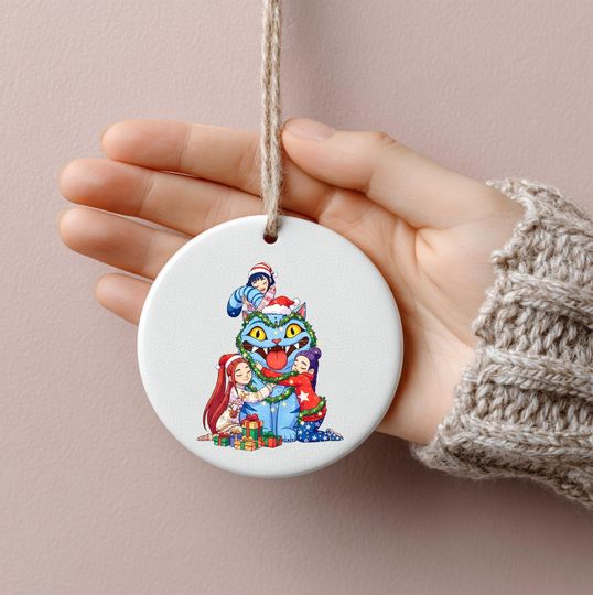 Demon Hunter Tiger Ornament, Huntrix Charm, Unique Holiday Gift, Printed One Side